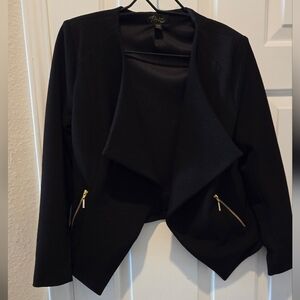 Indigo Soul Black Blazer with Gold Accents